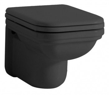 Sapho Waldorf - WALDORF závěsná WC mísa, 37x55cm, černá mat