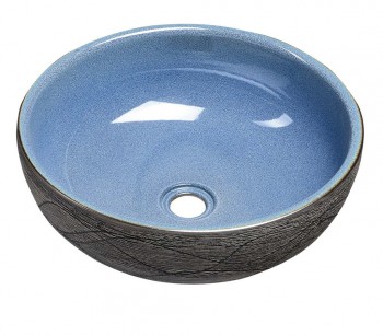 Sapho Priori - PRIORI keramické umyvadlo na desku, Ø 41 cm, modrá/šedá
