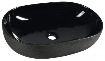 Sapho Priori - PRIORI keramické umyvadlo na desku, 58x40 cm, černá