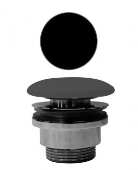 Sapho PURA COLOR - GSI umyvadlová výpust 5/4“, neuzavíratelná, tl.5-65 mm, keramická krytka, černá mat