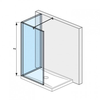 Jika Cubito Pure - Skleněná stěna dvoudílná - L, 130x90 cm, Jika Perla