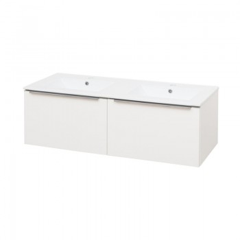 Mereo Mailo - Mailo, koupelnová skříňka s keramickým umyvadlem 121 cm, bílá, chrom madlo