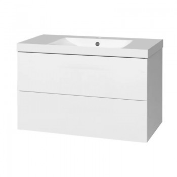 Mereo Aira - Aira, koupelnová skříňka s umyvadlem z litého mramoru 101 cm, bílá