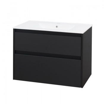 Mereo Opto - Opto, koupelnová skříňka s keramickým umyvadlem 81 cm, černá