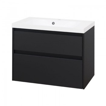 Mereo Opto - Opto, koupelnová skříňka s umyvadlem z litého mramoru 81 cm, černá