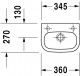 Duravit D-Code - Umývátko 36x27 cm, otvor pro baterii vpravo, přepad | 07053600082