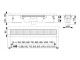 Alcadrain Pro více sérií - Podlahový žlab 1050 mm s okrajem pro perforovaný rošt | APZ1001-1050