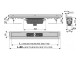 Alcadrain Flexible - Podlahový žlab 1050 mm s okrajem pro perforovaný rošt nastavitelným límcem ke stěně | APZ1004-1050