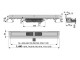 Alcadrain Flexible Low - Podlahový žlab 1150 mm s okrajem pro perforovaný rošt nastavitelným límcem ke stěně | APZ104-1150