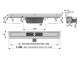 Alcadrain Flexible - Podlahový žlab 1050 mm s okrajem pro perforovaný rošt a nastavitelným límcem ke stěně | APZ4-1050
