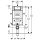 Geberit Kombifix - Montážní prvek pro závěsné WC, 108 cm, se splachovací nádržkou pod omítku Sigma 12 cm | 110.300.00.5