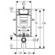 Geberit Kombifix - Montážní prvek pro závěsné WC, 108 cm, se splachovací nádržkou pod omítku Sigma 12 cm | 110.302.00.5